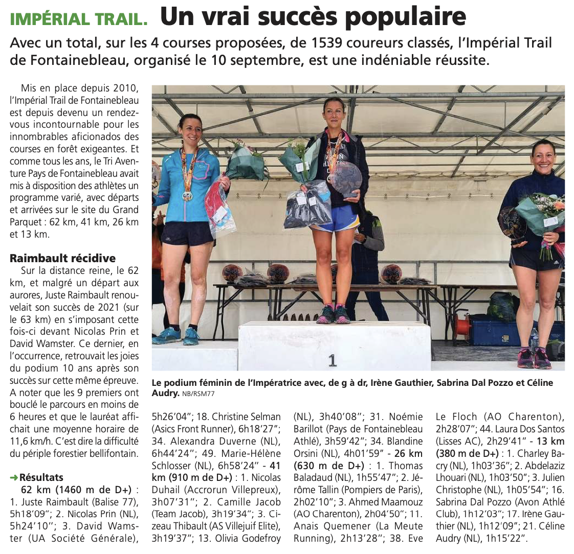 (19 septembre) Impérial Trail
