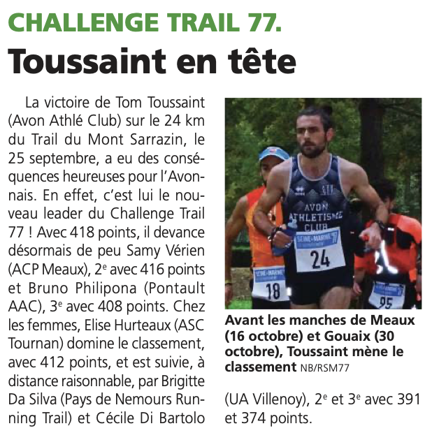 (10 oct) Challenge Trail 77