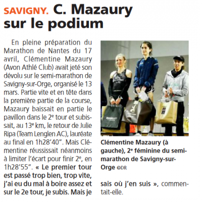 (21 mars) Semi-marathon de Savigny-sur-Orge