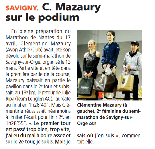 (21 mars) Semi-marathon de Savigny-sur-Orge