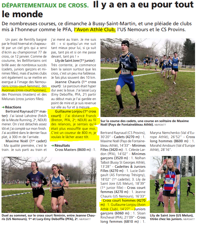 Départementaux cross 2025 