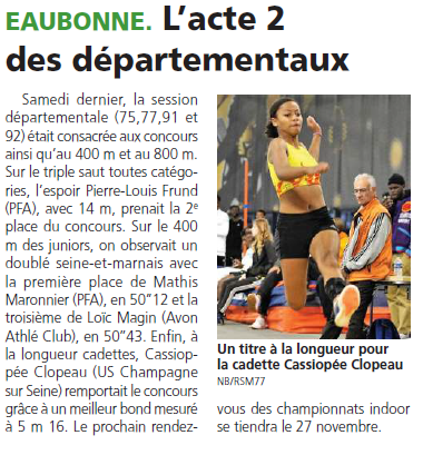 (14 nov) Départementaux indoor